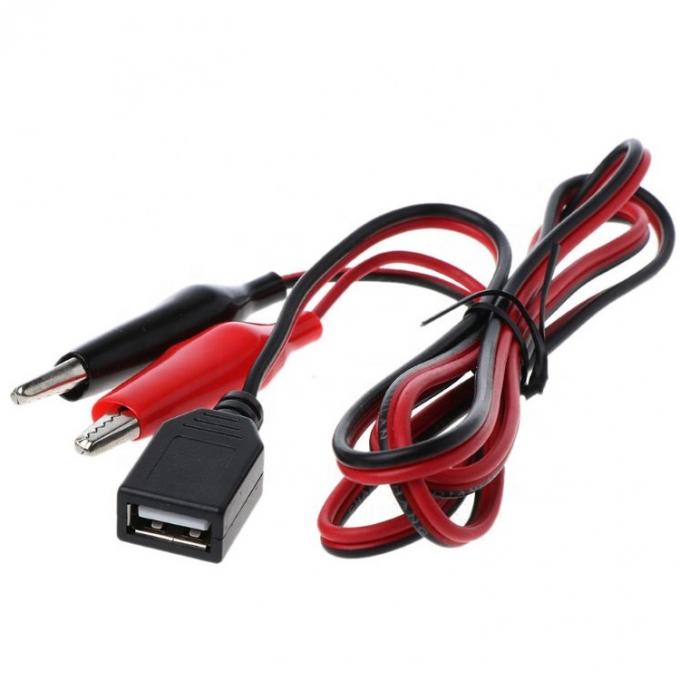 악어 클램프 알리거터 클립 USB A 여성 테스트 와이어 어댑터 케이블 3