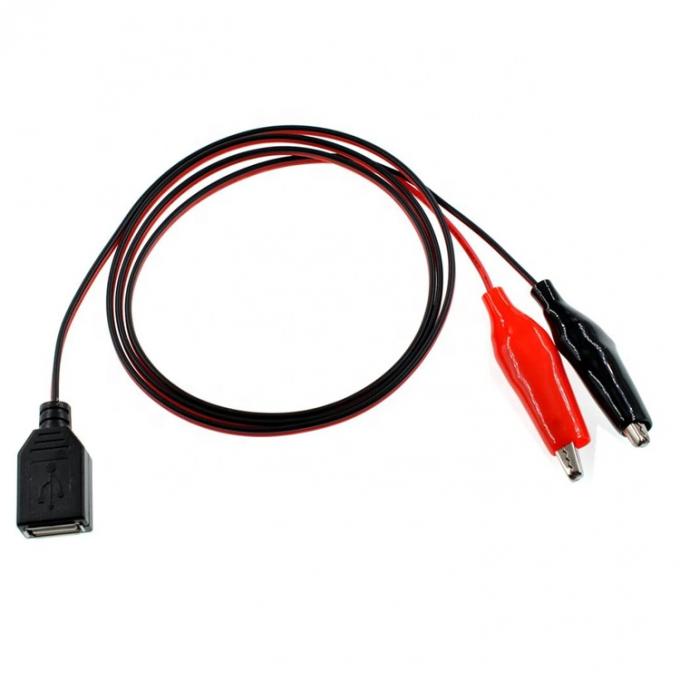 악어 클램프 알리거터 클립 USB A 여성 테스트 와이어 어댑터 케이블 4
