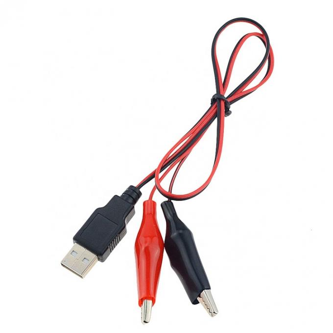 크로코다일 클램프 알리거터 클립 USB A 남성 테스트 와이어 테스트 회로용 어댑터 케이블 5