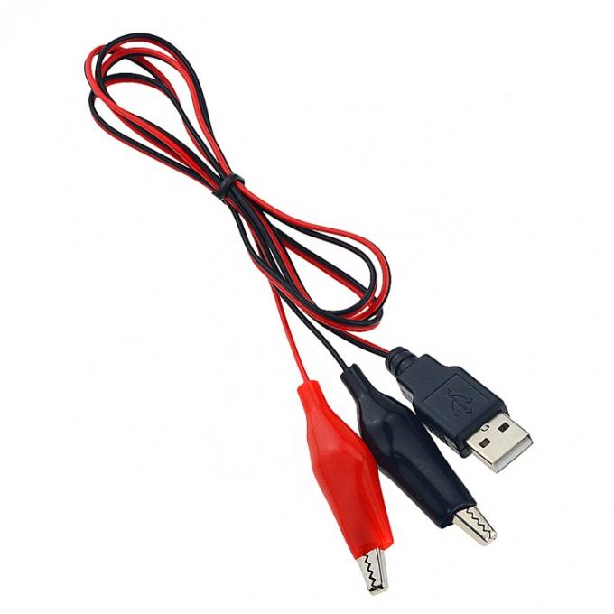 크로코다일 클램프 알리거터 클립 USB A 남성 테스트 와이어 테스트 회로용 어댑터 케이블 4