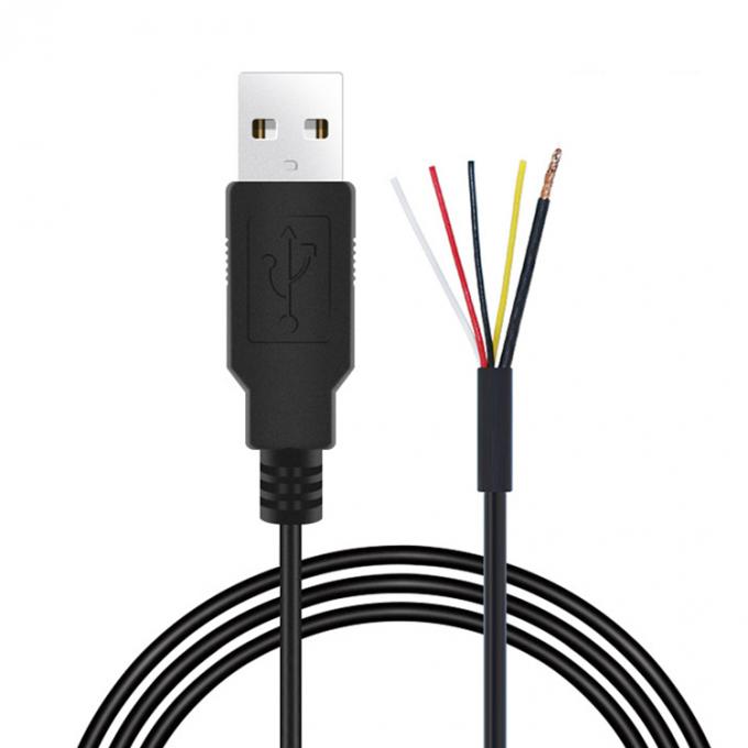 사용자 지정 보호 USB 2.0 남성에서 벗겨진 캔 4 개의 케이블 오픈 엔드 피그테일 맨 끝 케이블 2