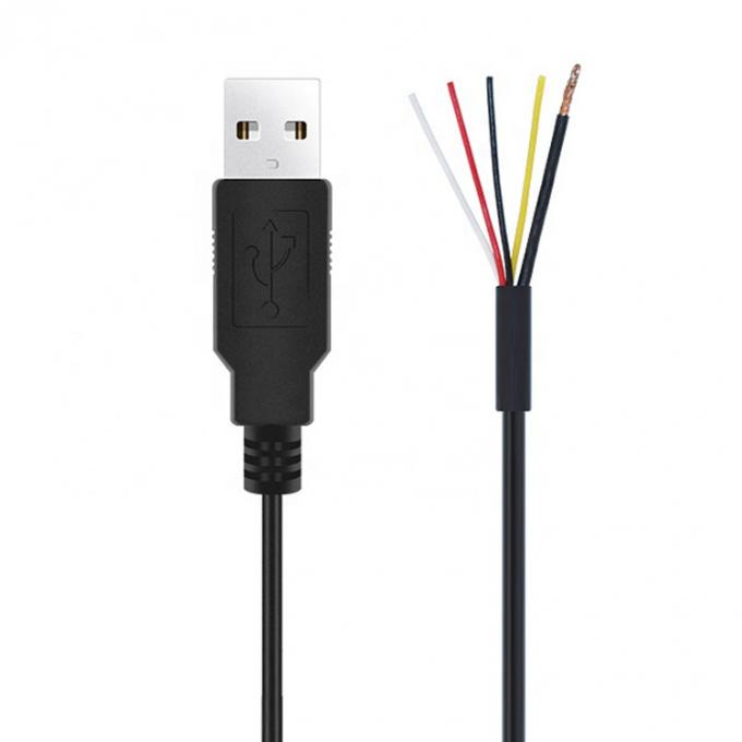 사용자 지정 보호 USB 2.0 남성에서 벗겨진 캔 4 개의 케이블 오픈 엔드 피그테일 맨 끝 케이블 6