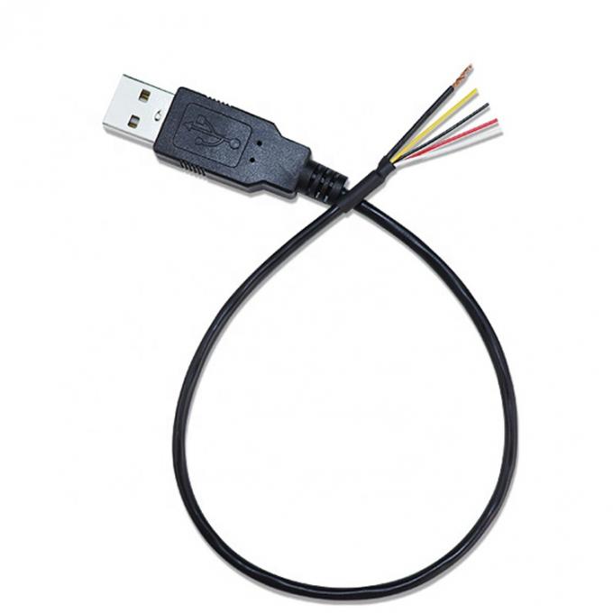사용자 지정 보호 USB 2.0 남성에서 벗겨진 캔 4 개의 케이블 오픈 엔드 피그테일 맨 끝 케이블 3