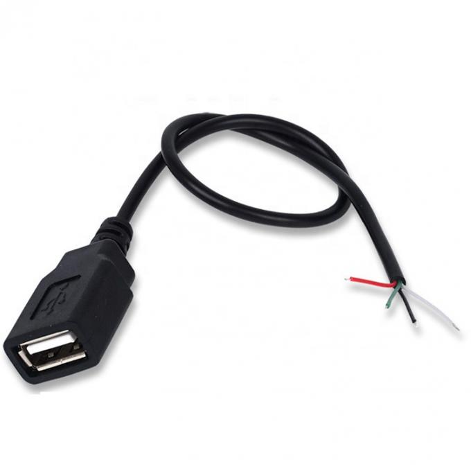 남성 여성 USB 2.0 타입 A 플러그 자유 끝 틴 오픈 피그테일 와이어 충전 케이블 LED 스트립 3