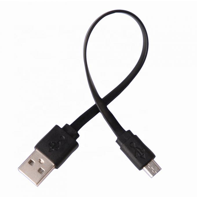 파워뱅크 스피커용 짧은 검은 흰 평면 마이크로 USB 케이블 1
