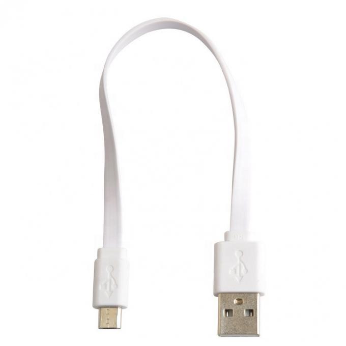 파워뱅크 스피커용 짧은 검은 흰 평면 마이크로 USB 케이블 4