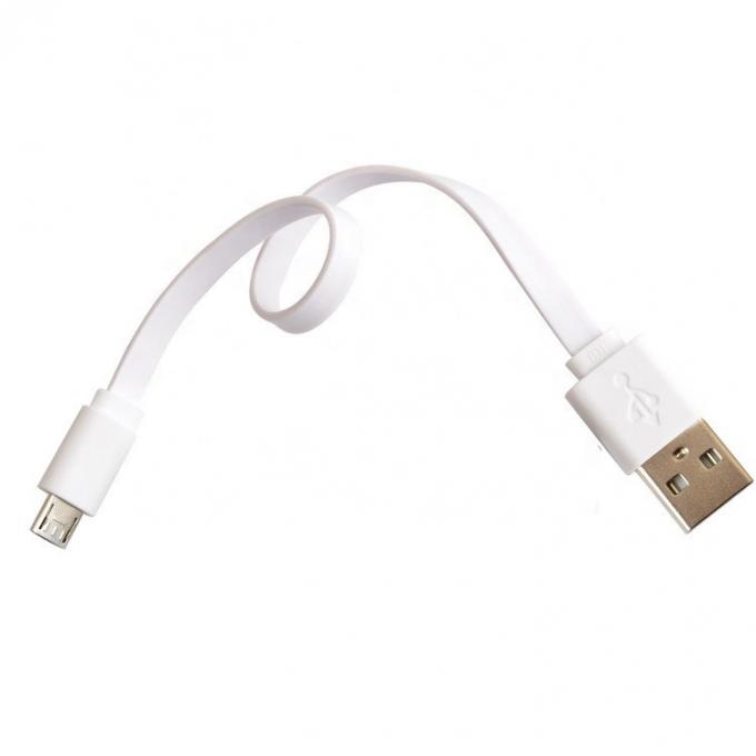 파워뱅크 스피커용 짧은 검은 흰 평면 마이크로 USB 케이블 3