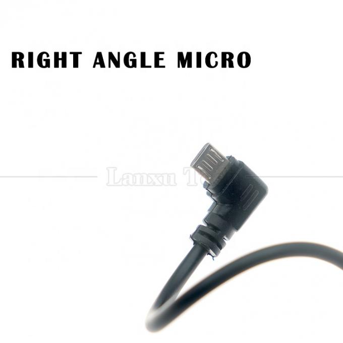 커스터마이징 1m 2m 3m 90도 오른쪽 각 마이크로 B V8 커넥터 USB 확장 데이터 충전 케이블 2