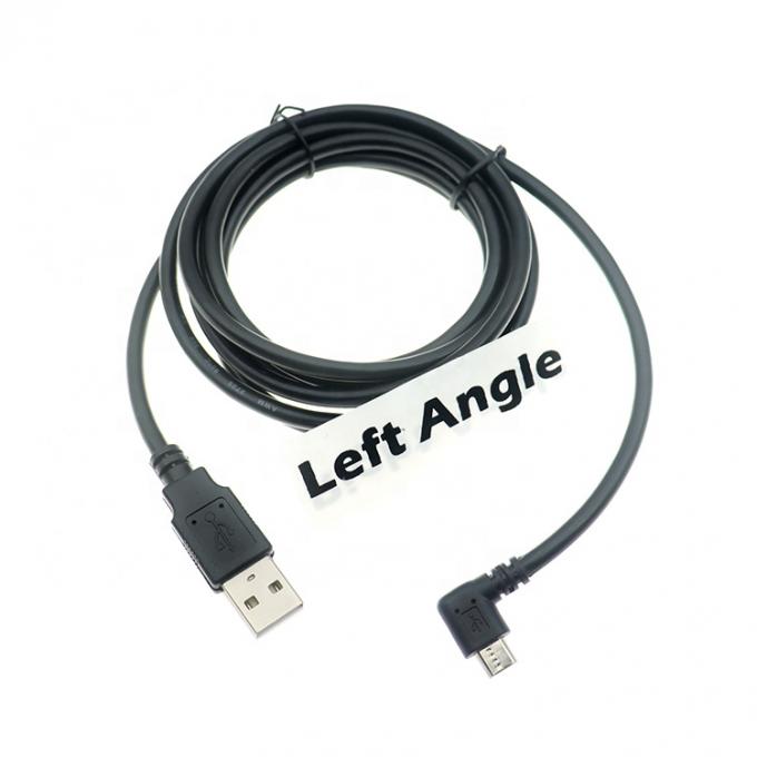 사용자 정의 1m 2m 3m 5m 90도 왼쪽 각 마이크로 B 5p USB A 남성 케이블 0