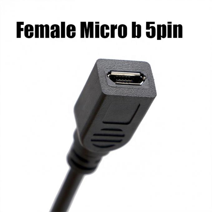 90도 왼쪽 오른쪽 위 아래 각 남성에서 여성 마이크로 B USB 2.0 확장 케이블 3