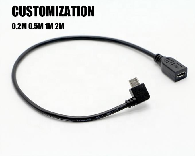 90도 왼쪽 오른쪽 위 아래 각 남성에서 여성 마이크로 B USB 2.0 확장 케이블 1