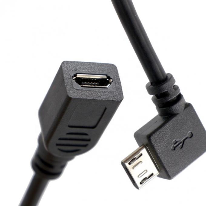 90도 왼쪽 오른쪽 위 아래 각 남성에서 여성 마이크로 B USB 2.0 확장 케이블 5