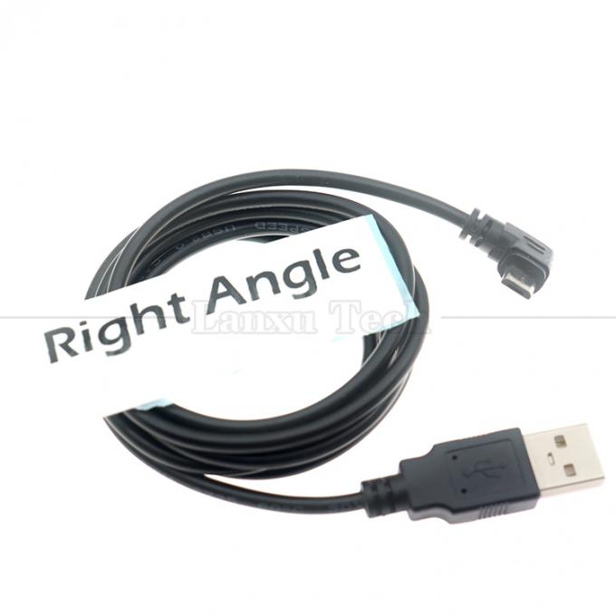 커스터마이징 1m 2m 3m 90도 오른쪽 각 마이크로 B V8 커넥터 USB 확장 데이터 충전 케이블 3