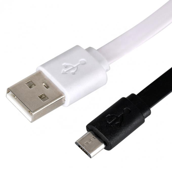 블랙 화이트 플래트 누들 마이크로 USB 케이블 파워뱅크 스피커 전화 2