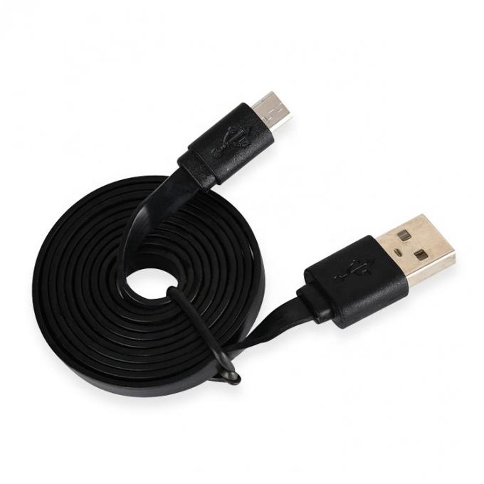 블랙 화이트 플래트 누들 마이크로 USB 케이블 파워뱅크 스피커 전화 1