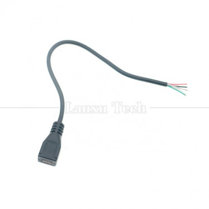 OEM 데이터 충전 마이크로 b 5 PIN USB 남성 여성 열기 2 4 코어 맨 와이어 피그테일 케이블 4