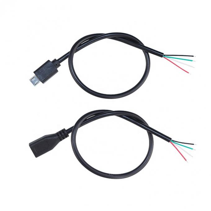OEM 데이터 충전 2 4 코어 마이크로 USB 남성 여성 열기 맨 와이어 피그테일 케이블 1
