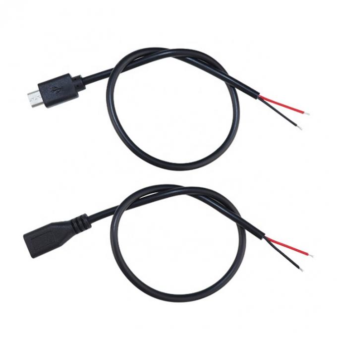 중류 20AWG 5A 맨 케이블 오픈 수리 라즈베리 파이 센서용 마이크로 USB 피그테일 케이블 6