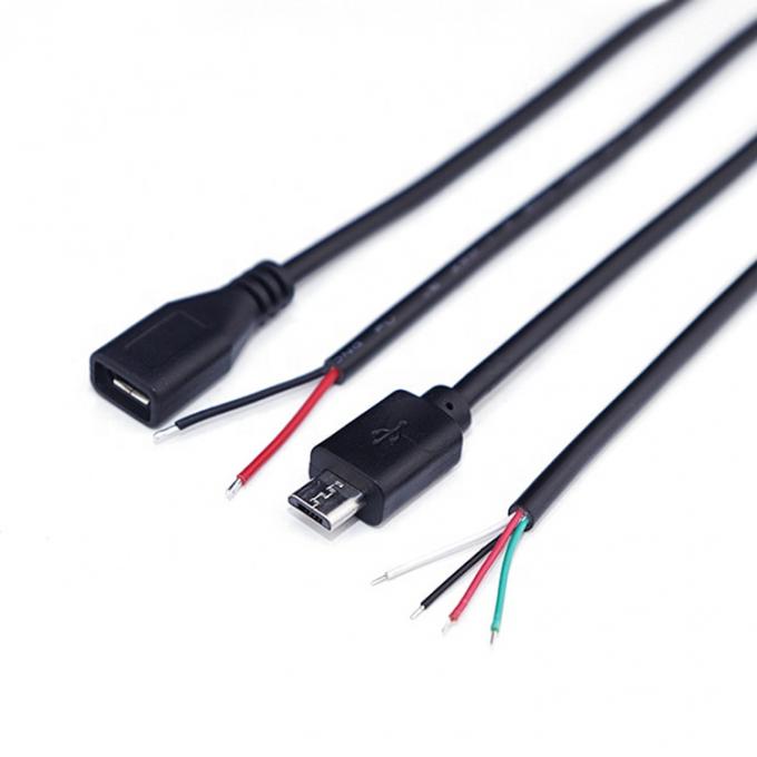 OEM 데이터 충전 2 4 코어 마이크로 USB 남성 여성 열기 맨 와이어 피그테일 케이블 2