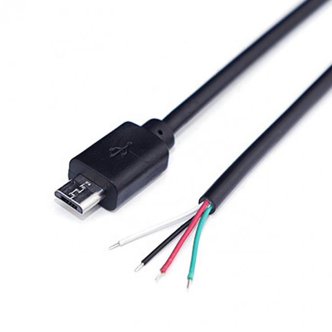 OEM 데이터 충전 2 4 코어 마이크로 USB 남성 여성 열기 맨 와이어 피그테일 케이블 4