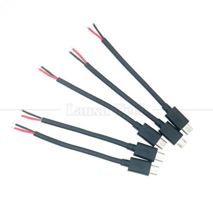 중류 20AWG 5A 맨 케이블 오픈 수리 라즈베리 파이 센서용 마이크로 USB 피그테일 케이블 5
