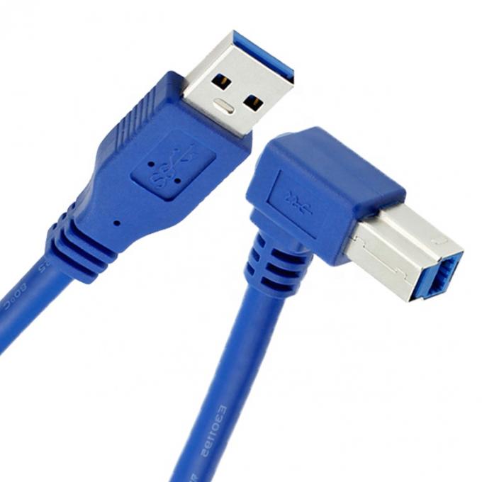 에프슨 HP용 고속 5Gbps 90도 오른쪽 각 USB 3.0 A 남성 USB B형 프린터 케이블 2