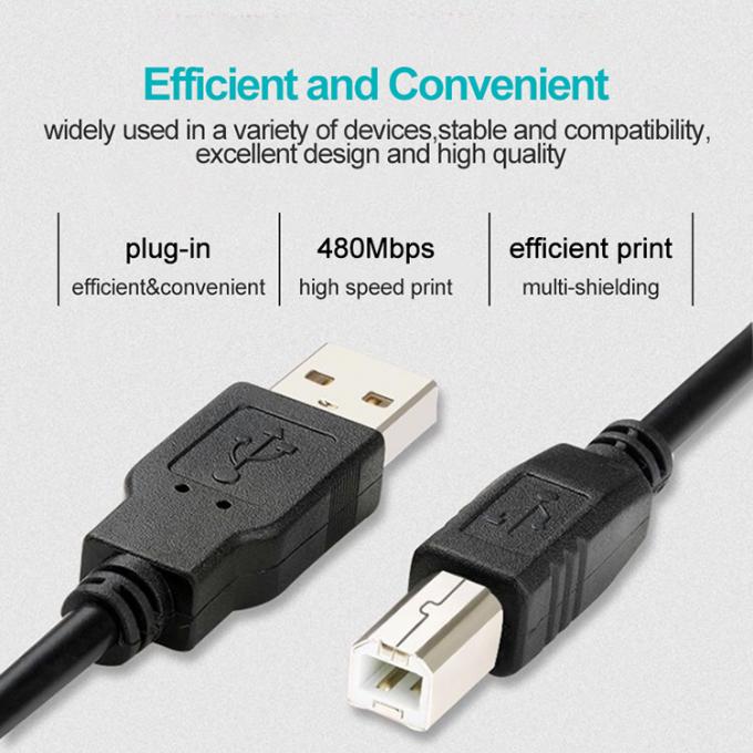 고속 데이터 충전 1M 타입 A 남성에서 B 남성 프린터 스캐너용 USB 2.0 케이블 4