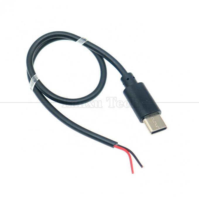 사용자 지정 데이터 충전 2 4 코어 USB 타입 C 남성 여성 벗겨진 오픈 와이어 엔드 피그테일 케이블 2