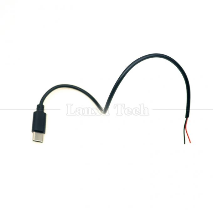사용자 지정 데이터 충전 2 4 코어 USB 타입 C 남성 여성 벗겨진 오픈 와이어 엔드 피그테일 케이블 6
