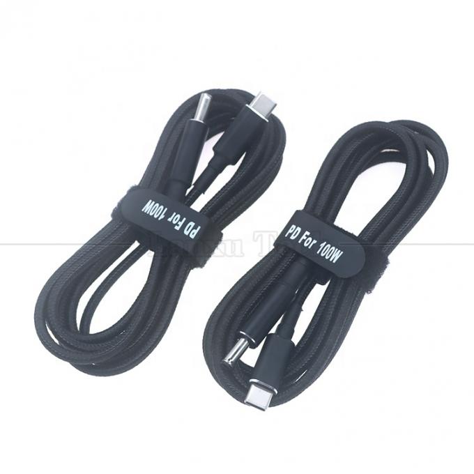 나일론 넥타이 100W 20V 5A PD 타입 C ~ DC 4.5x3.0 7.4x0.6 어댑터 충전 케이블 HP 델 레노보 아수스 에이서 삼성 노트북 0