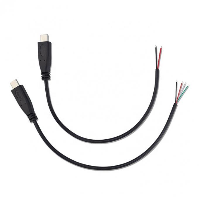 OEM 2 4 코어 USB 타입 C 남성 여성에서 벗겨진 오픈 와이어 엔드 피그테일 케이블 2