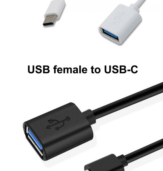 전화 노트북용 USB 타입 C 남성에서 USB 2.0 여성 OTG 어댑터 케이블 1