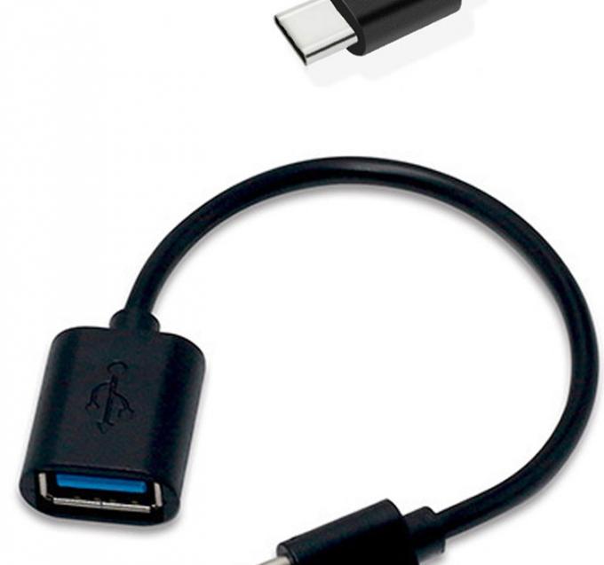 전화 노트북용 USB 타입 C 남성에서 USB 2.0 여성 OTG 어댑터 케이블 2