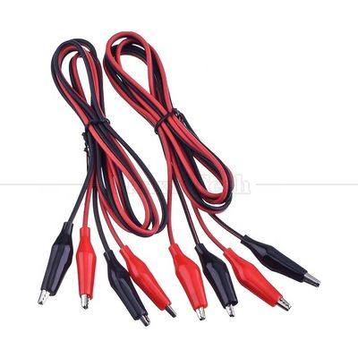 주문 12v 더블 엔딩 블랙 레드 전기 테스트 리드 점퍼 와이어 악어 악어 클립 케이블 online manufacture