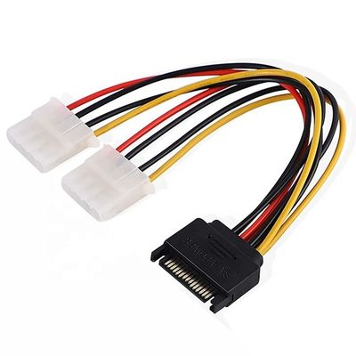 주문 Sata 15 핀 남성으로 듀얼 모렉스 4 핀 Lp4 IDE 여성 하드 드라이브 전원 Y 어댑터 변환 케이블 HDD SSD online manufacture