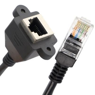 주문 사용자 지정 6FT 나사 잠금 스터드 네트워크 이더넷 여성 소켓 RJ45 패널 마운트 확장 케이블 online manufacture