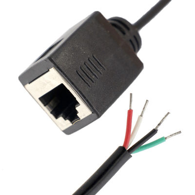 주문 사용자 정의 조립 여성 RJ45 소켓을 열기 틴 용접 4 와이어 맨 끝 핑테일 케이블 online manufacture