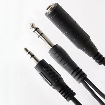 주문 1M 2M 3M Y 스플리터 남성에서 여성 6.35mm 3.5mm TRS 마이크 스테레오 잭 오디오 케이블 online manufacture