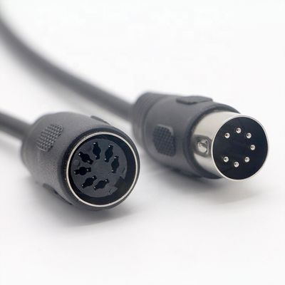주문 사용자 지정 오디오 스테레오 미디 시스템 신호 남성에서 여성 7 핀 딘 제어 확장 케이블 online manufacture