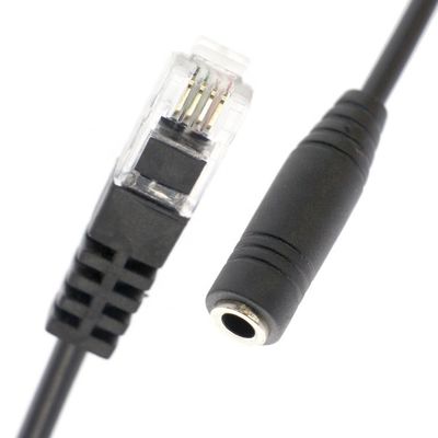 주문 커스텀 RJ9 RJ10 여성 3.5mm 오디오 잭 오피스 전화용 헤드셋 어댑터 케이블 online manufacture