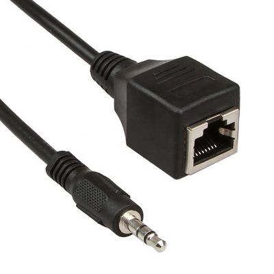 주문 3.5mm 스테레오 잭에서 RJ45 여성 소켓 Cat5 Cat6 이더넷 확장 오디오 케이블 online manufacture