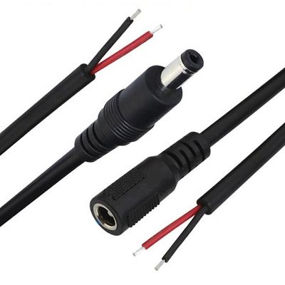 주문 남성 여성 5.5x2.1mm 5.5x2.5mm 3.5x1.35mm DC 플러그 잭 소켓을 열기 위해 벌거벗은 피그테일 와이어 끝 케이블 LED CCTV 보안 카메라 online manufacture