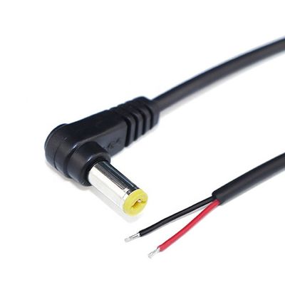 주문 90도 각 남성 DC 2.1x5.5 배럴 잭을 열기 위해 벗겨진 틴 와이어 맨 끝 케이블 online manufacture
