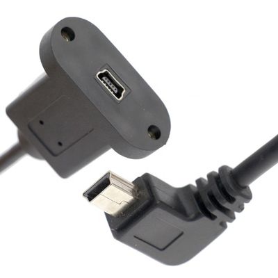 주문 스크루 잠금 90도 오른쪽 각 남성에서 여성 미니 USB 패널 마운트 확장 케이블 online manufacture