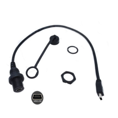 주문 미니 USB 남성에서 마이크로 USB 여성 방수 확장 케이블 자동차 트럭 보트 오토바이 컴퓨터에 대한 플러시 마운트 패널 online manufacture