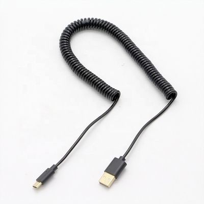 주문 사용자 지정 3M 골드 커넥터 빠른 충전 스프링 롤 USB 타입 C 데이터 충전 케이블 online manufacture