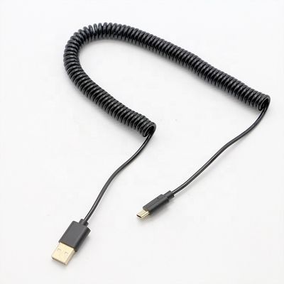 주문 커스텀 블랙 스프링 빠른 충전 스프리얼 USB 타입 C에서 USB 충전기 확장 케이블 online manufacture