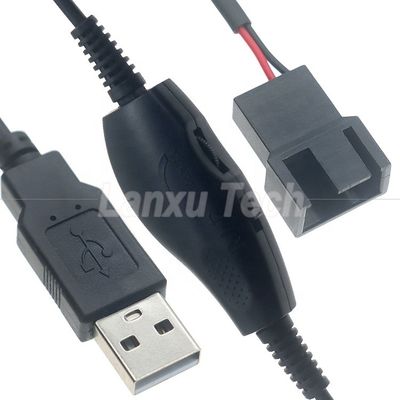 주문 조정 가능한 USB 5V 스텝 업 DC 12V 3 핀 4 핀 커넥터 팬 속도 컨트롤러 전원 어댑터 케이블 PC 냉각 팬 online manufacture