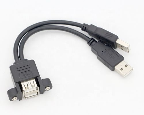 주문 듀얼 USB 2.0 타입 A 패널 마운트 남성에서 여성 확장 케이블 online manufacture