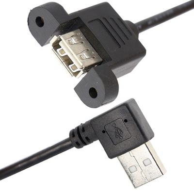 주문 스크루 잠금 90도 직각 타입 A 남성에서 여성 패널 마운트 USB 확장 케이블 online manufacture